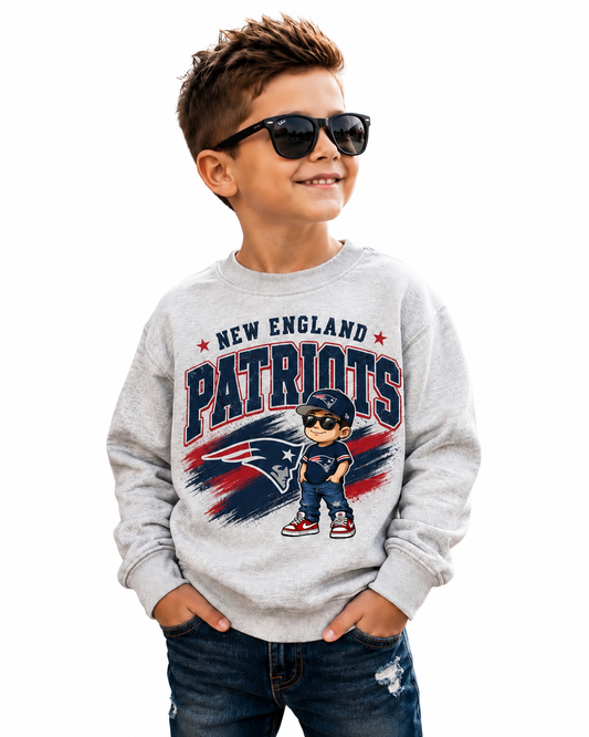 New England Patriots Toddler Youth Boys Crew Neck