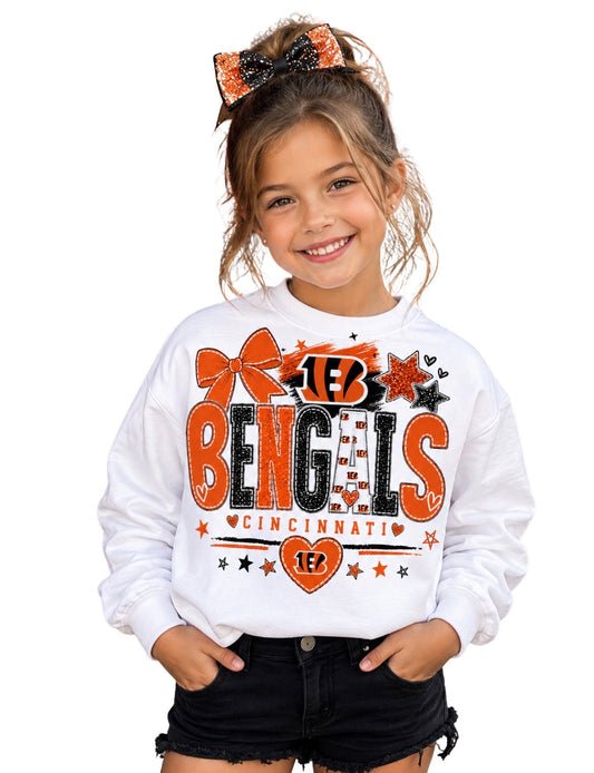 Cincinnati Bengals Girls Women's Crew Neck