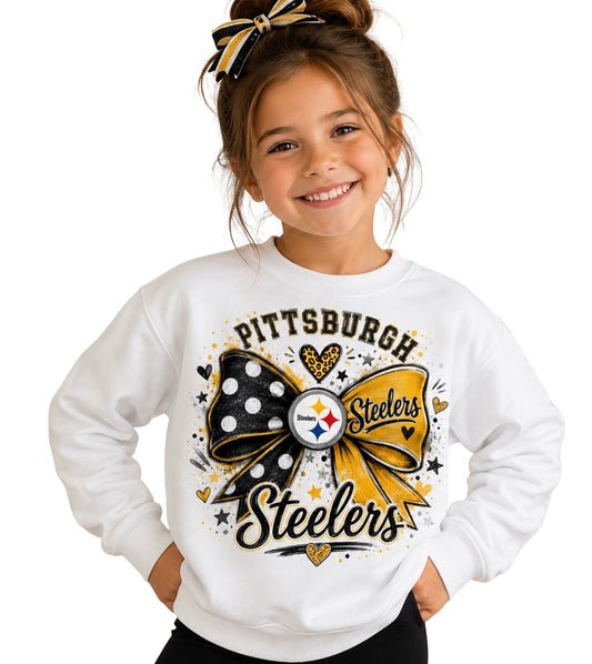 Pittsburgh Steelers Toddler Youth Girls Women's Crew Neck